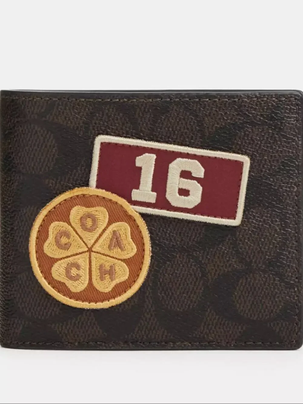 NWT Coach MEN's 3-In-1 Wallet In Signature Canvas With Patches CFR94